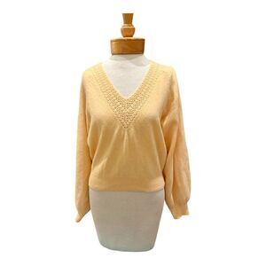 Ellen Tracy Soft Tan V-Neck Sweater